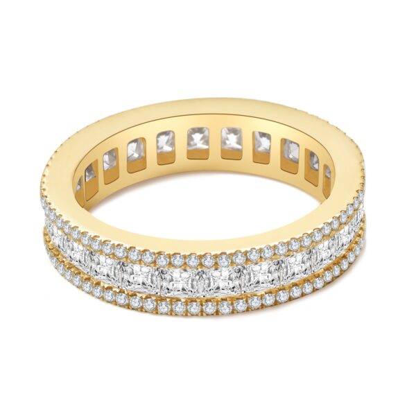 14K Lab Grown Diamond Channel Princess And Round Shape Eternity Rings - Image 2