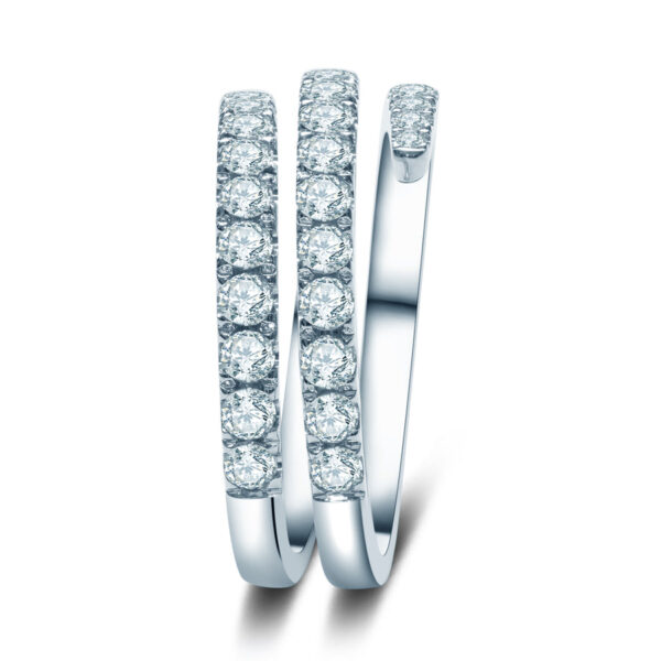 Three Rotation Band Lab Grown Diamond Wedding rings - Image 2