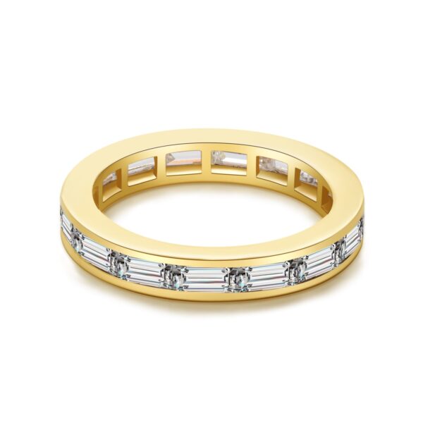 Channel Set Emerald Cut GIA IGI Diamond Eternity Rings - Image 4