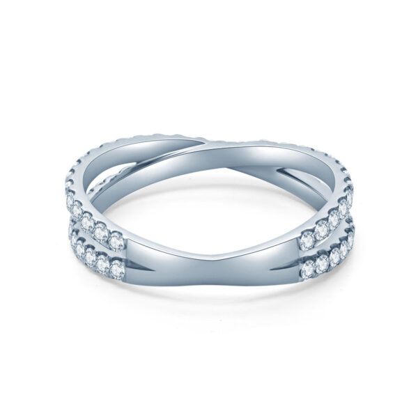 Simple Crisscross Lab Grown Diamond Wedding Ring - Image 4