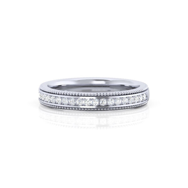 14K 2.5mm Round Diamond Vintage Wedding Ring - Image 3