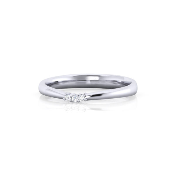 Dainty Trio Lab Grown Diamond Wedding Rings - Image 2