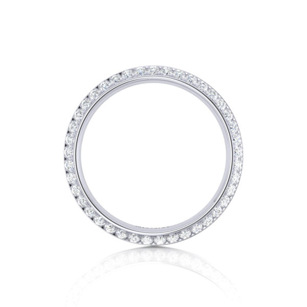 Round Brilliant Cut Offset Claw Diamond Wedding Ring - Image 3