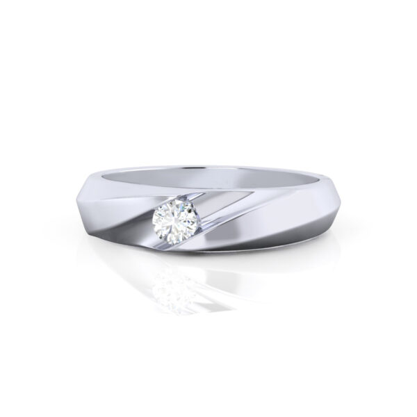 Simple Round Cut 14K Wedding Ring - Image 3