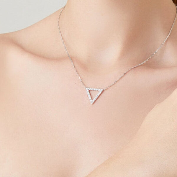 Geometric Triangle Hoop Lab Grown Diamond Necklace - Image 4