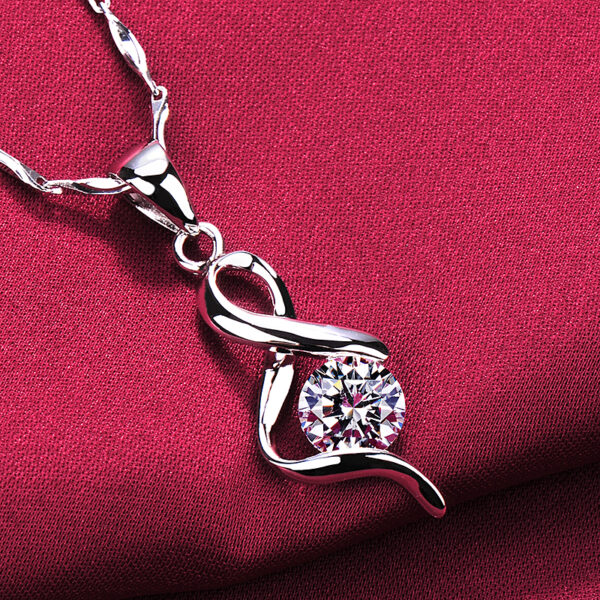 Solitaire Diamante Necklace Pendant Christmas Gift - Image 3