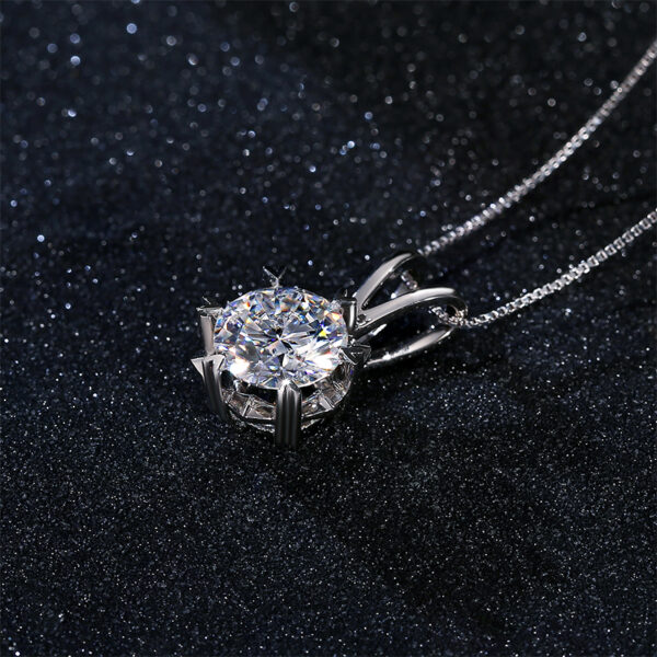 Small Heart Set Moissanite Pendant Necklace - Image 2