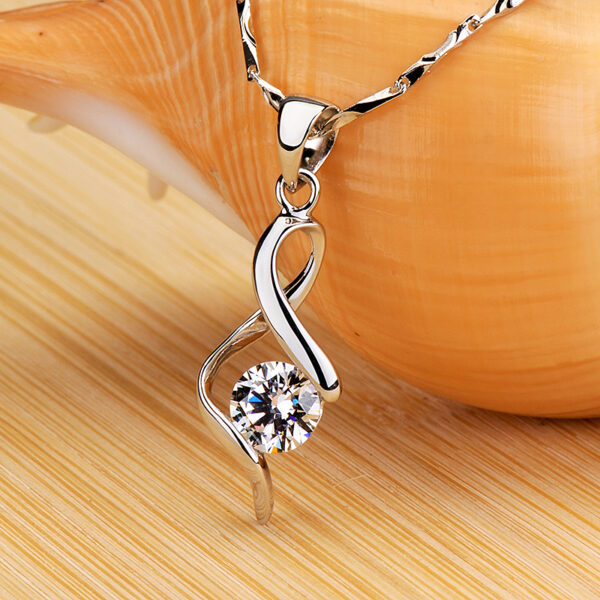 Solitaire Diamante Necklace Pendant Christmas Gift - Image 2