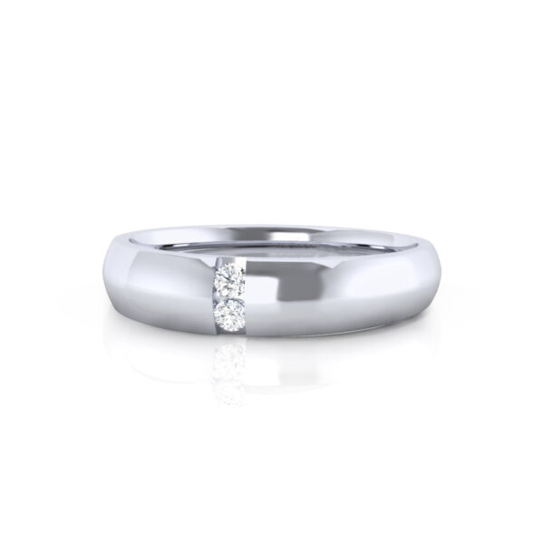 Diagonal Line Channel Set Forever Wedding Band In 14k Gold - Image 4