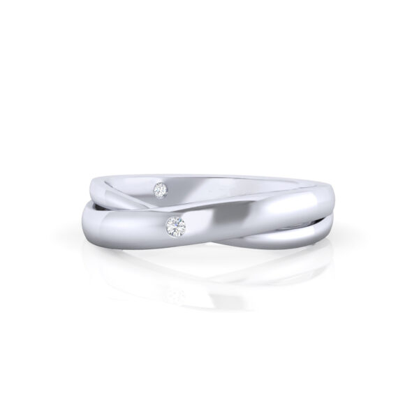 Simple Cross Lab Grown Diamond Wedding Rings - Image 2