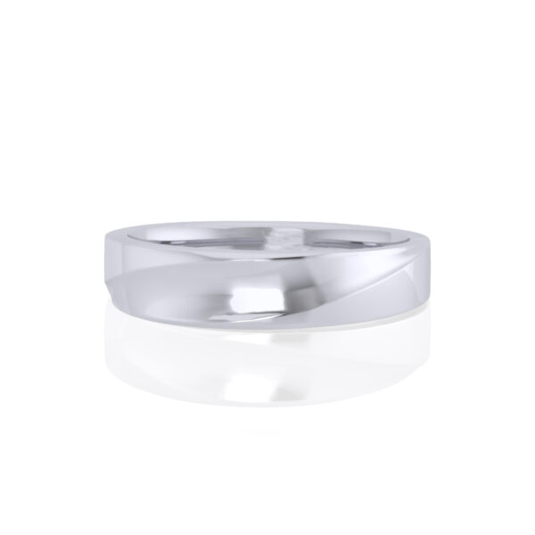 Flat Court Medium Weight Band in White Gold - Image 3