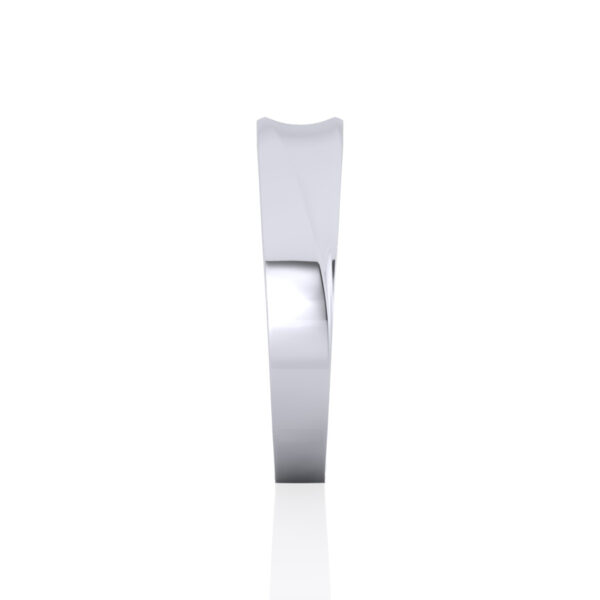 Flat Court Medium Weight Band in White Gold - Image 4