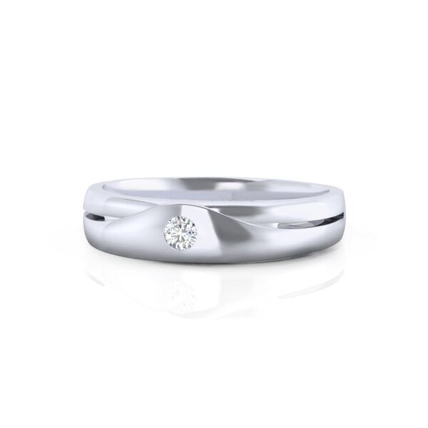 Hidden Round Cut Diamonds Wedding Rings - Image 3