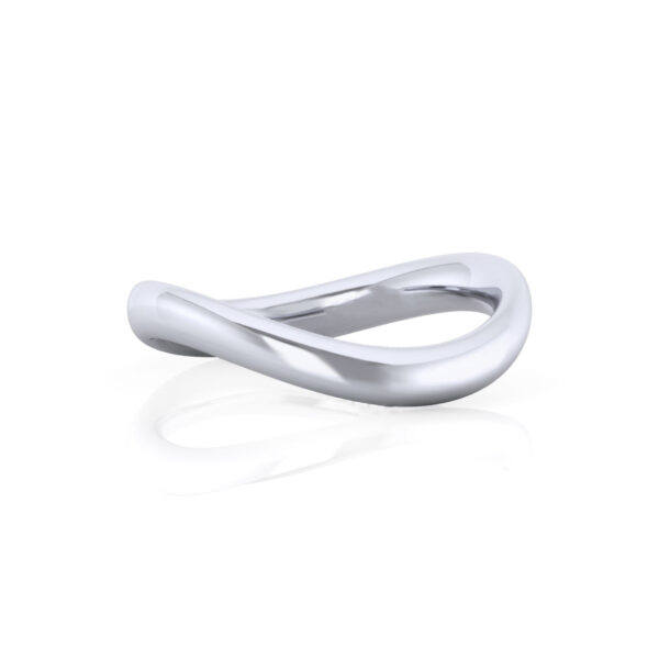 Chevron Simple Plain Wedding Ring - Image 4