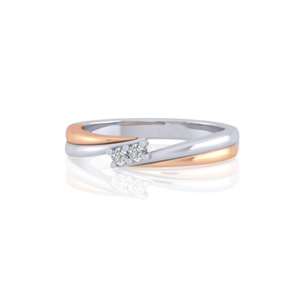 Ring Lovely Curve Gold And White gold in 14K - Image 2