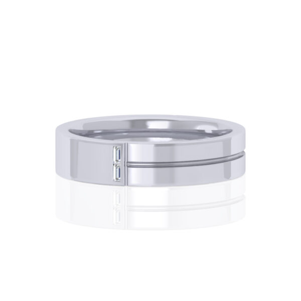 Baguette Diamond Men Wedding Rings - Image 2