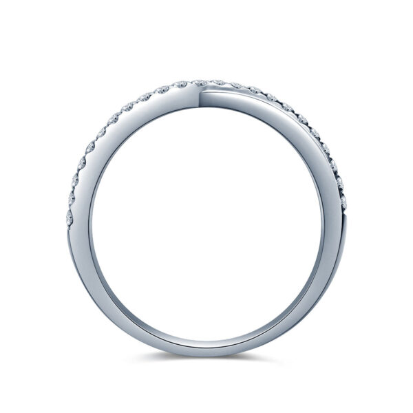 14K Round Diamond Crossover Wedding Band - Image 3