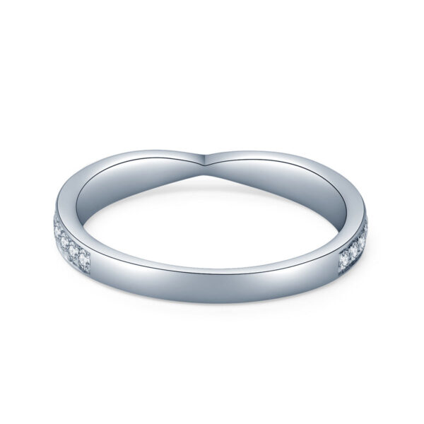 Dainty Pinched Lab Grown Diamond Grain Ring - Image 4