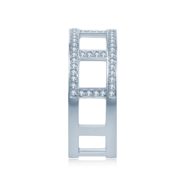 Lab Grown Diamond Geometric Cut-Out Round Diamond Eternity Ring - Image 3