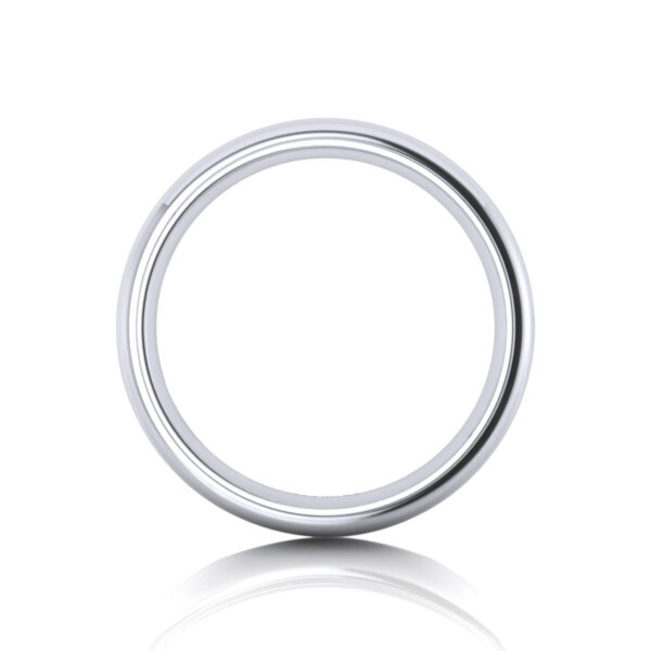 Classic Men Wedding Band Ring in White Gold - Image 3