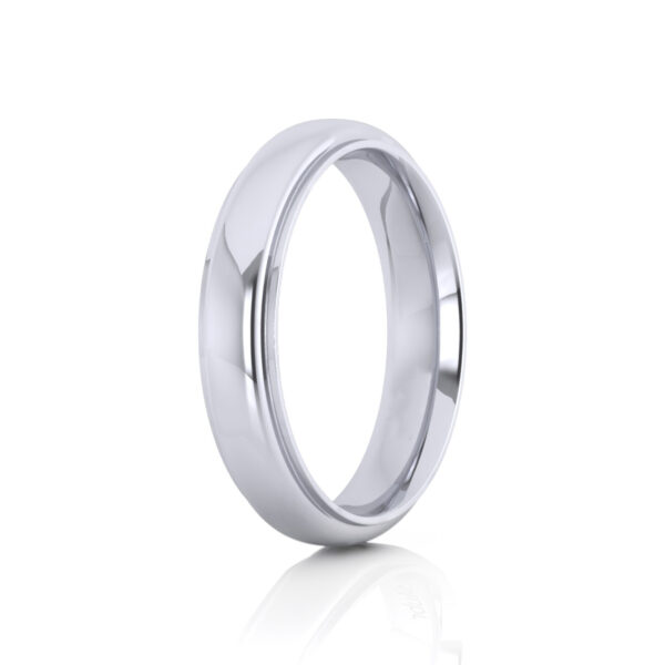 Classic Men Wedding Band Ring in White Gold - Image 2