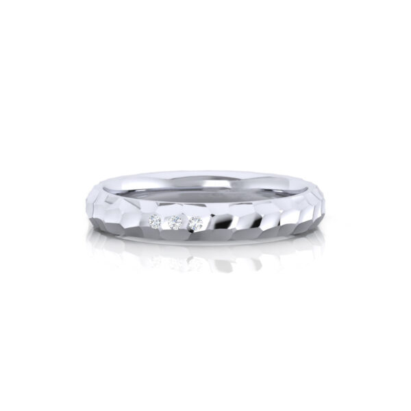 Japanese Geometric Men and Women Lab Grown Diamond Wedding Ring - Image 4