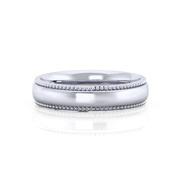 Domed Milgrain Band Ring Wedding Band for Women and Men - Image 3