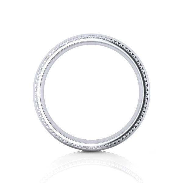 Domed Milgrain Band Ring Wedding Band for Women and Men - Image 2