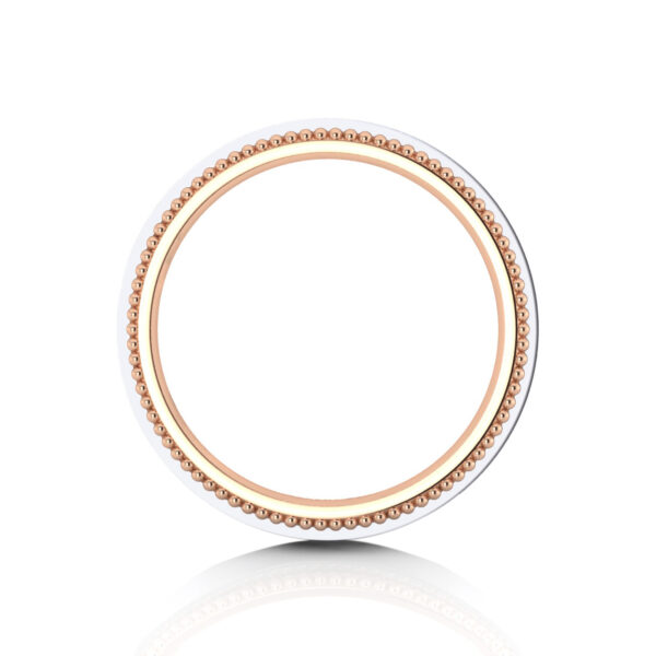 Brushed and Milgrain Wedding Band for Women and Men - Image 3