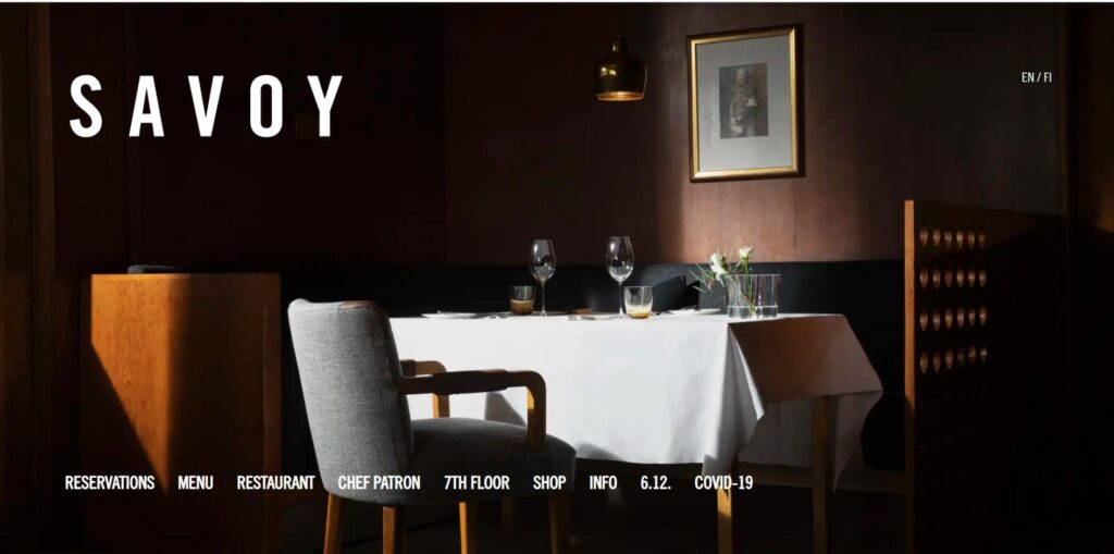 Savoy website screenshot