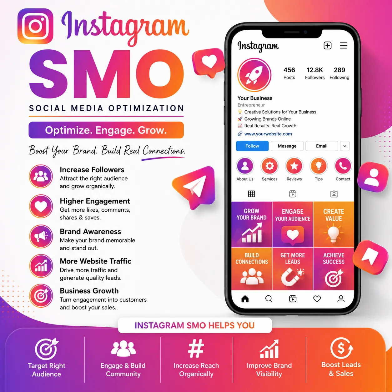 Instagram social media content on phone